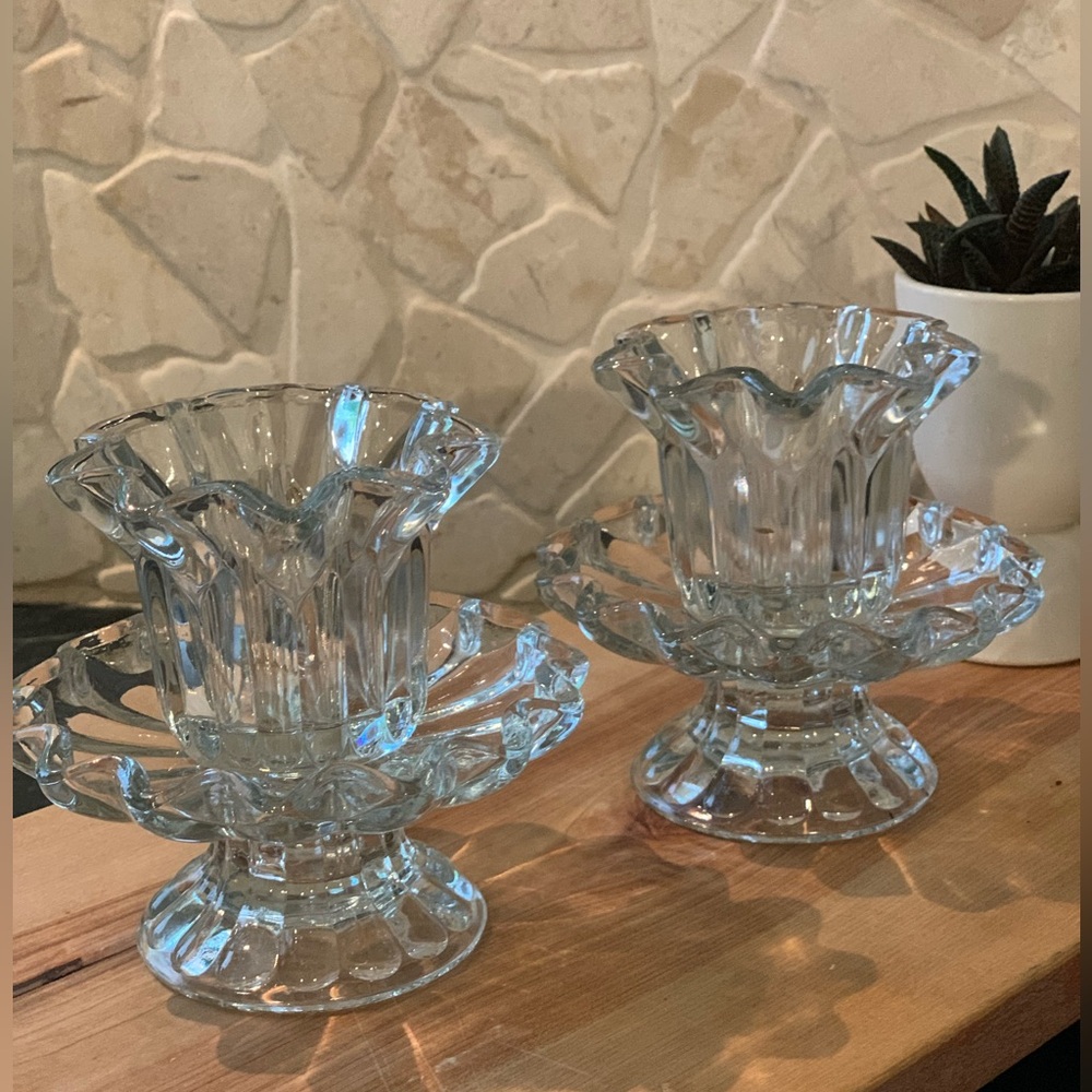 PARTYLITE| Set of 2 | Chantilly two Piece Candleholders